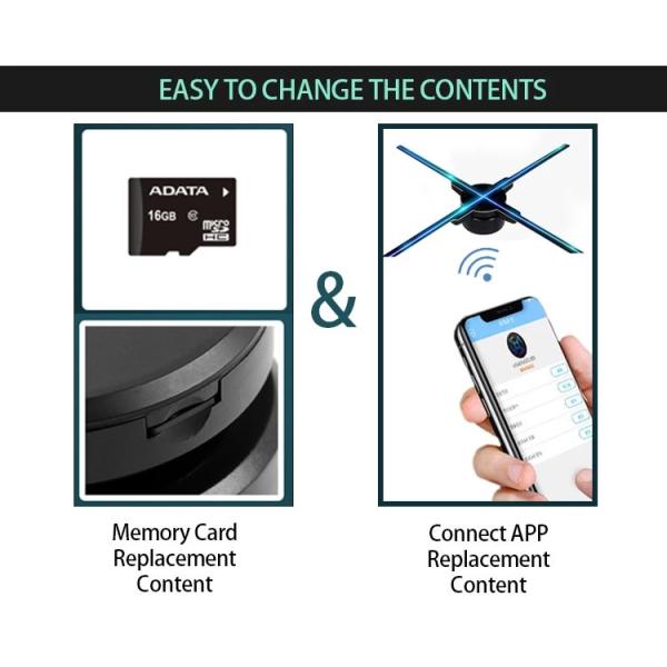 Android 3D Holographic Display Fan 3D Hologram Air Projector 60CM