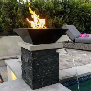 Quality Outdoor Garden Low Smoke Metal Gas Fire Water Bowl Pool Fountain Waterfall for sale