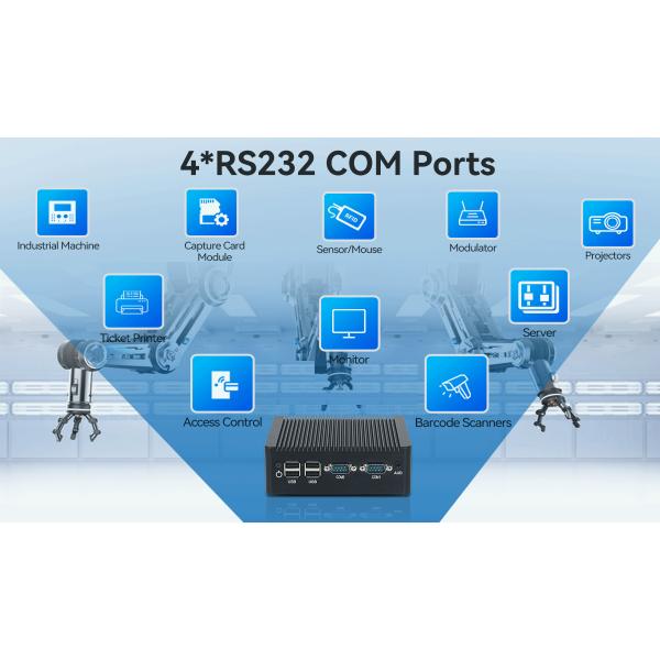 Dual LAN 4 COM Industrial Mini PC With Intel Celeron N2840 Processor And DDR3L