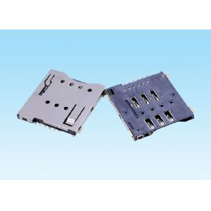 Quality Push Stubborn Type Small Electrical Connectors , SIM Smart Card Connector 6 Pin for sale