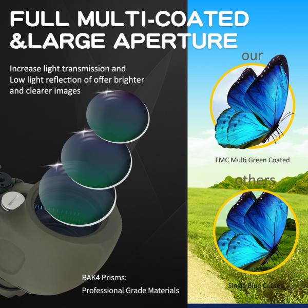 7x50 Military NightVision Waterproof Rangefinder Binoculars Telescopio With Compass