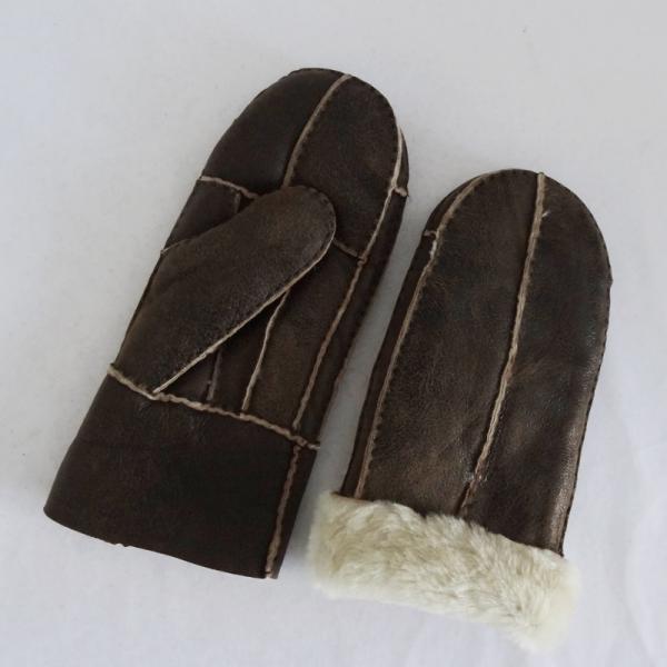 Buy Manufacturer customized shearling sheepskin double face mitten gloves at wholesale prices