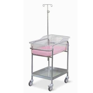 China High Strength Hospital Baby Crib  Stainless Steel With Infusion Stand Mattress Hospital Baby Bed on sale