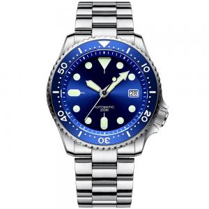 China Sapphire Lens Stainless Steel Watches For Mens Divers Watch 41mm Date Function on sale