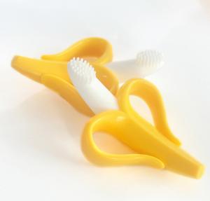China Food Grade Silicone Banana Shaped Teething Toy For Babies on sale