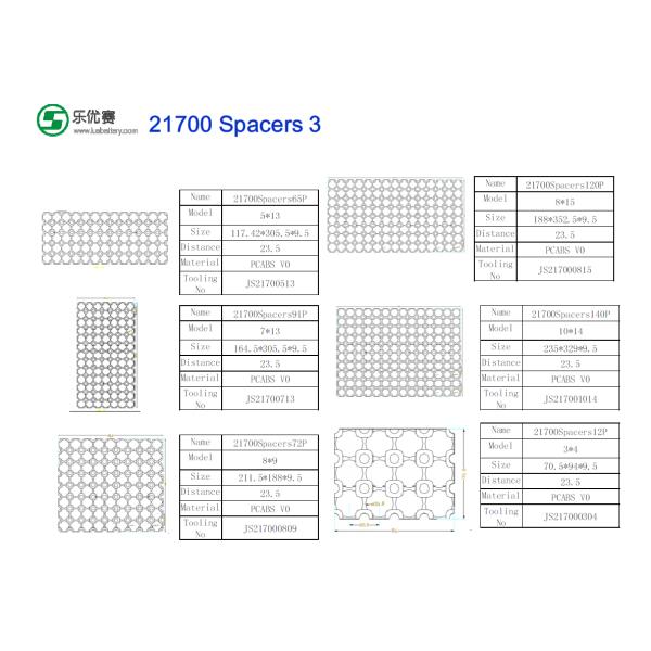 Customized Cells Plastic Battery Holder ABS Spacers 7P PC For 18650 26650