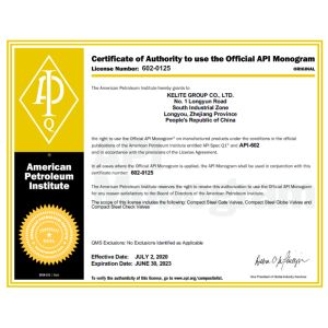 Kelite Group Co., Ltd Certifications