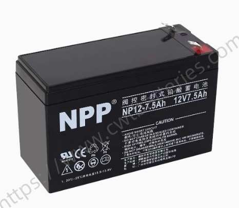 12V 7.5Ah Valve Regulated Lead-Acid Battery NP12-7.5 AGM Maintenance-free for Razor Scooter Solar System