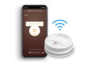 Quality 90db Wifi Gas Smoke Alarm Detector , Battery Operated Smoke Detectors for sale