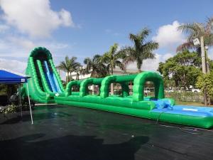 China 36 Feet Tall Hulk Inflatable Water Slides Green Long Crazy Wet Slide With Pool on sale