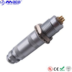Straight Plug Push Pull Electrical Connectors 6 Pin Stepped Insert 50 IP Rating