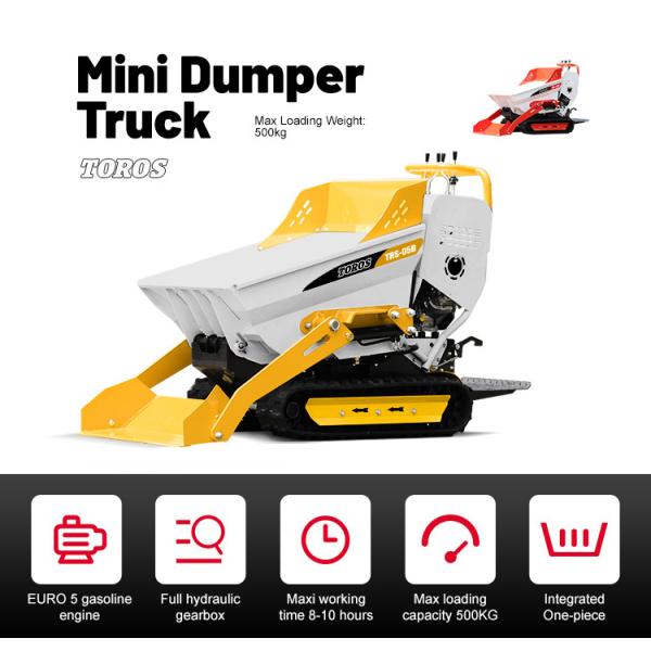 Gardening 500kg Tracked Dumper Small Scale Low Noise