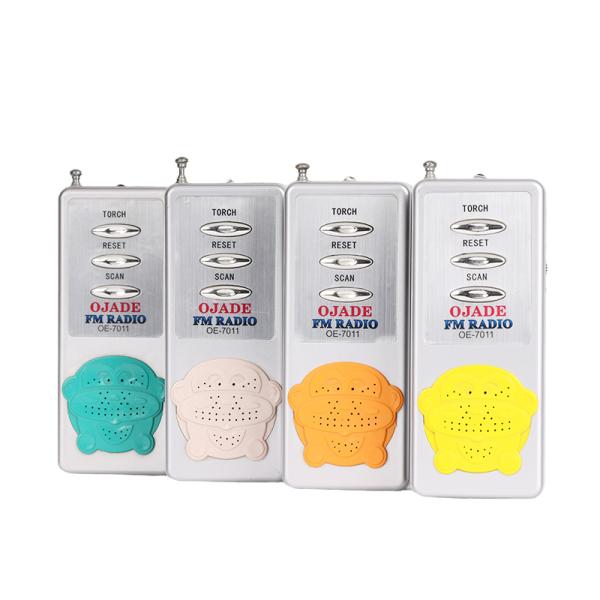 Private Model Small FM Radio With Earphones 108MHz Retractable Antenna Camping