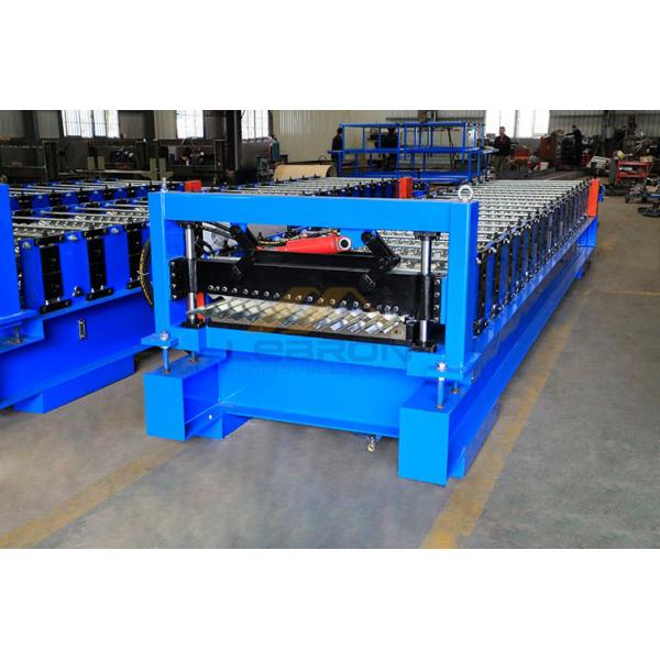 825 Model Blue Color Corrugated Sheet Roll Forming Machine 5.5KW Full Automatic