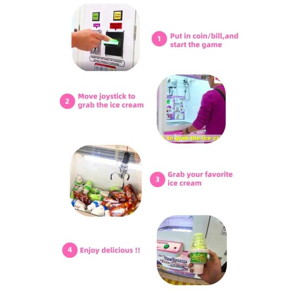Hardware Material Refrigerated Vending Machine / Ice Cream Claw Machine