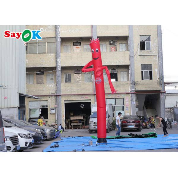 Dancing Air Puppets Single Leg Red Inflatable Air Dancer Wave Man For Commercial CE SGS