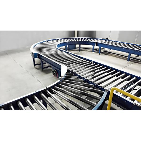 Continuous-Flow Roller Conveyor Line Customized Frame Width For Mass Production