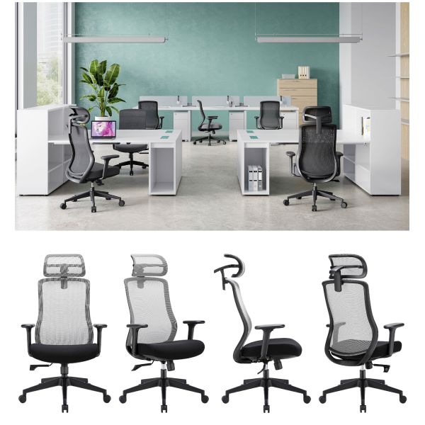 Office Furniture High Back Flip up Armrest Ergonomic Swivel Executive Computer Staff Mesh Chairs for Office Work Easy Control