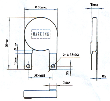 Large Absorbing Nonlinear Big Size 275V RMS 32mm MYL Metal Oxide Varistor MOV 32D431K Voltage Dependent Resistor VDR