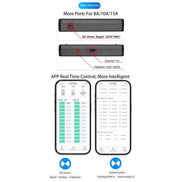 8S 16S 20S Smart Active Balancer BMS 4A 8A 10A 15A Li-Ion / Lifepo4 / Lto Battery
