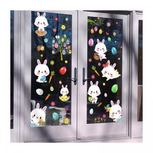 Quality Easter Egg Festive Stickers 0.01mm Window Glass Sticker For Easter Party Scenes for sale
