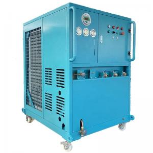Quality R134a R410a refrigerant vapor recovery ac gas recycling charging machine 10HP oil less gas ISO tank recovery unit for sale