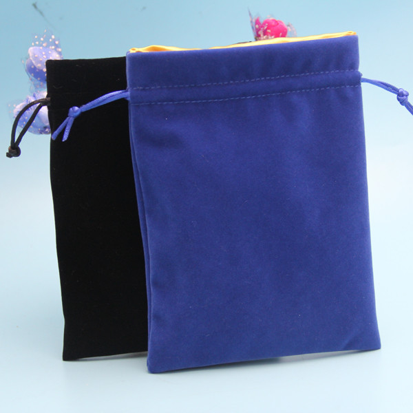 Velvet / Cotton Lining Jewelry Organizer Bag , Satin Custom Drawstring Pouch