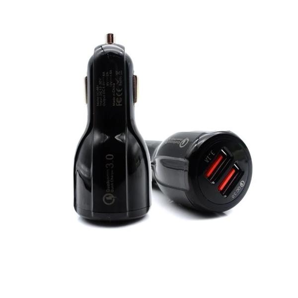 Fast Charging Dual Port Car Charger Adapter 3.1A QC3.0 27g
