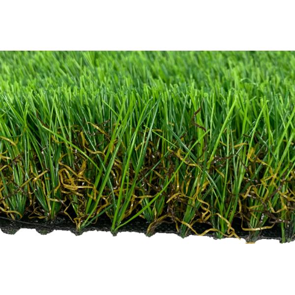 Comfortable Green With Brown 4 Tones UV Resistant Artificial Turf Landscaping Synthetic Turf