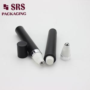 Quality SRS 15ml black eye cream matt black airless press roll on bottle for sale