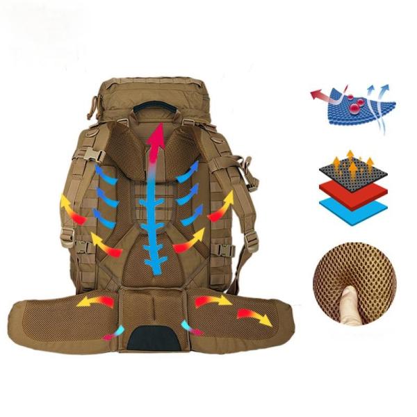 90L Tactical Backpack with Molle System for Outdoor Camping Hiking