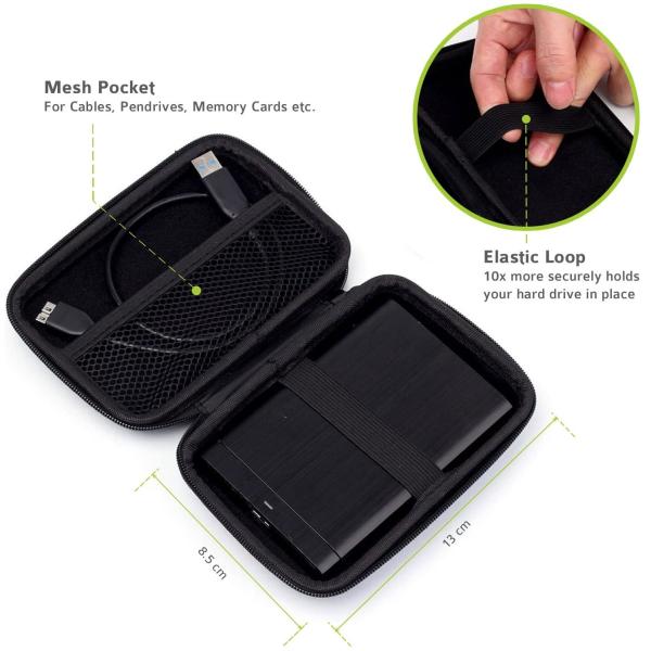 Nylon Zipper EVA Travel Case , Portable Hard Drive Case 0.3kg