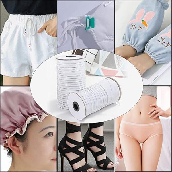 Factory Wholesale White Black Multi Color Knitted Braided Elastic Band Sewing