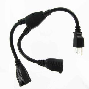 Quality 1ft Outlet Saver Power Cord Splitter, 1 NEMA 5-15P to 2 NEMA 5-15R for sale