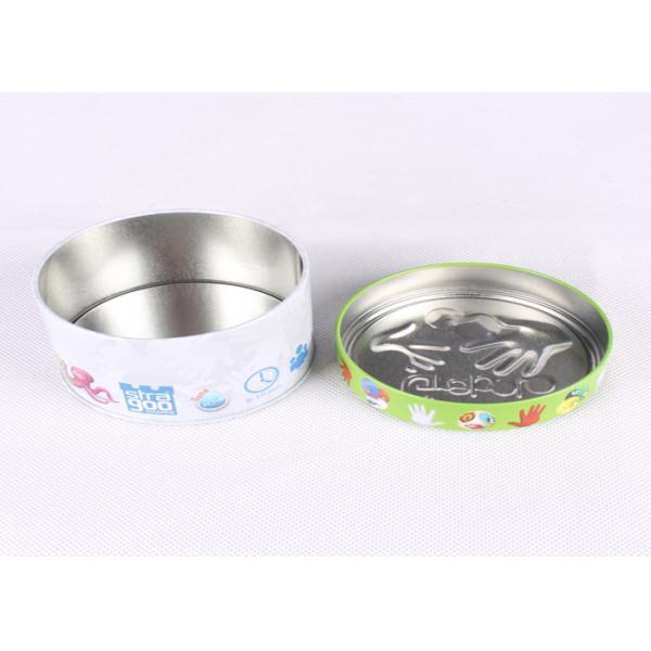 Small Round Logo Embossed Tin Boxes For Children Cards Games Toy Packaging