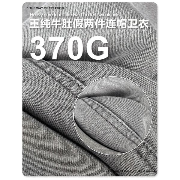 2025 Unisex Winter Pullover Hoodie 100% Cotton 370gsm Oversized Solid Acid Washed Comfort Fit