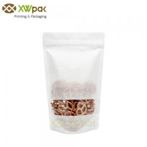 Quality Food Grade Rice Paper Bags Silk Paper Bag With Clear Window Zipper Moisture Proof for sale