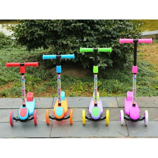 Cartoon Kids 3 Wheel Adjustable Scooter Different Color Options