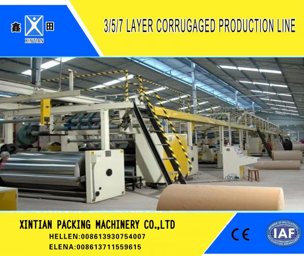 Buy Corrugated Cardboard Carton Making Machine With A B C D E Flute 3 5 7 Layer at wholesale prices