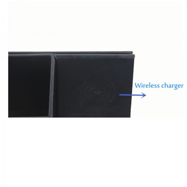 Recycled Washable Leather Pen Holder Wireless Charger Multiscene LED Lights