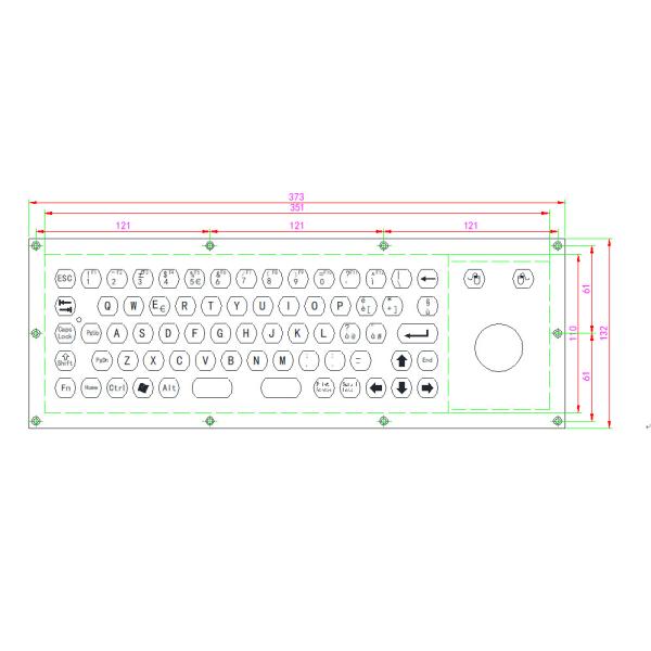 Backlit Type Industrial Keyboard With Trackball Dirt Proof Easy Installation