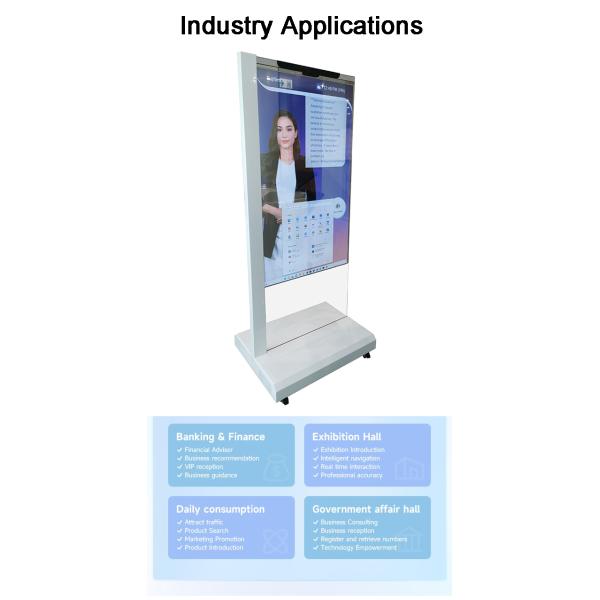 55 inch Transparent OLED Display Kiosk Touch Screen AI Digital Human for exhibition Events