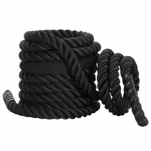 Quality Costomized 25mm-50mm Black Heavy Polyester Workout Fitness Exercise Gym Power Battle Rope for sale