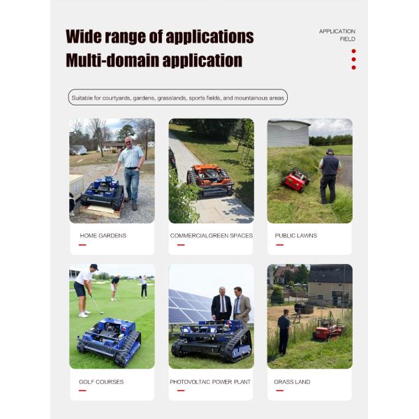 European Spot High Chassis Remote Control Tracked Mower Avoid Fruit Tree Branches Hilly Wasteland Lawn Mowers