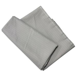 Quality Grey 10mm Stripe Heavyweight ESD Polyester Cotton Fabric 65% Polyester 1% Carbon Fiber for sale