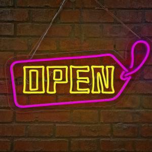Quality 240V Waterproof Led Neon Open Sign Indoor 300lm Neon Bar Open Sign for sale