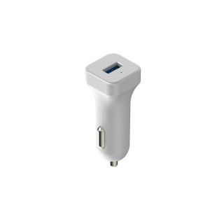Single Port White USB Car Charger Adapter With Micro USB 5V 2.4A