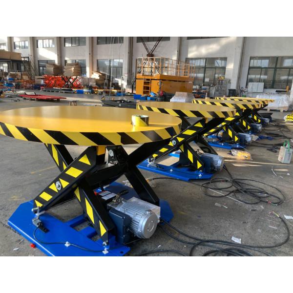 Stationary Lift Table With Carousel Turntable / Rotating Lift Table 2200lbs Capacity