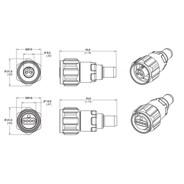 2 Core 7.0mm ODC Connector Fiber Optic Cable Assembly