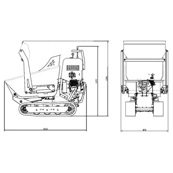 Gardening 500kg Tracked Dumper Small Scale Low Noise